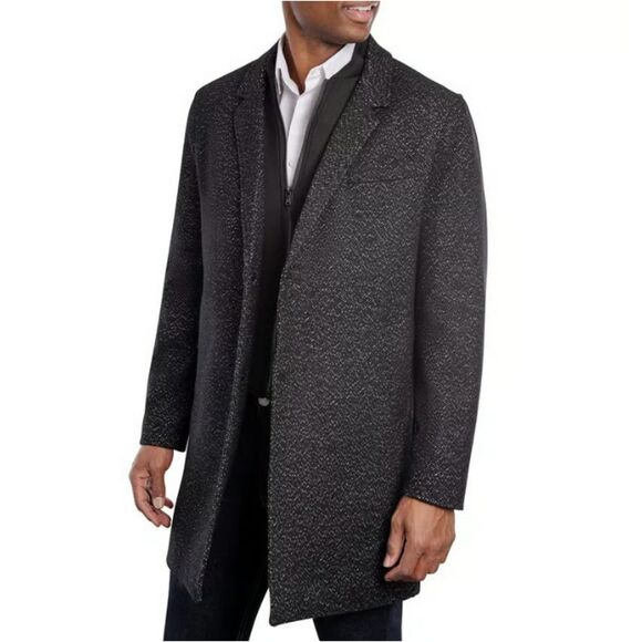 Michael Kors Pike Overcoat Men’s 44R Black Classic Fit Wool-Blend Long Coat NWT - Picture 1 of 11
